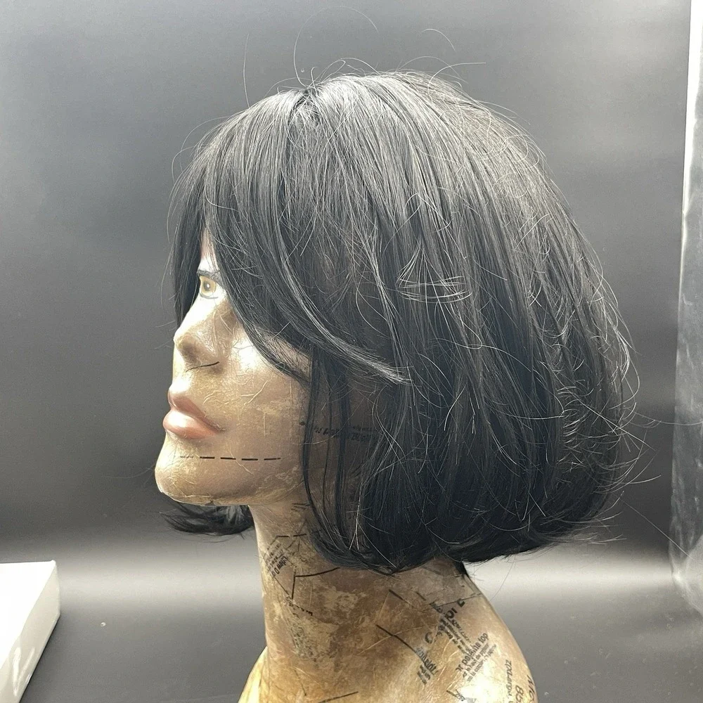 Grammy Wig Short Black Bob‎ Wig Layered Bangs Costume Cosplay Wig